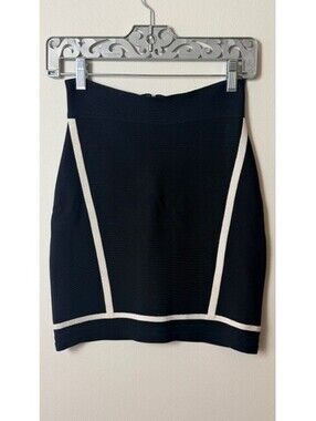 Herve Leger Black Bandage Luxury Bodycon Mini Skirt Size S
